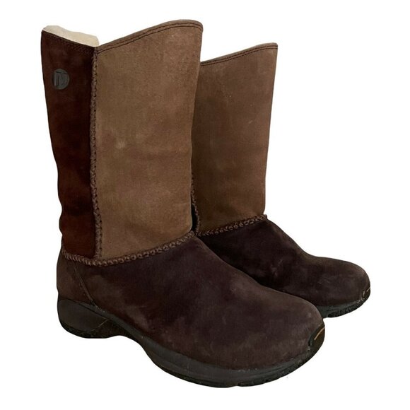 Merrell 5.5 Women’s Encore Stitch Boot Espresso Brown Leather Shearling Lined - Picture 5 of 7